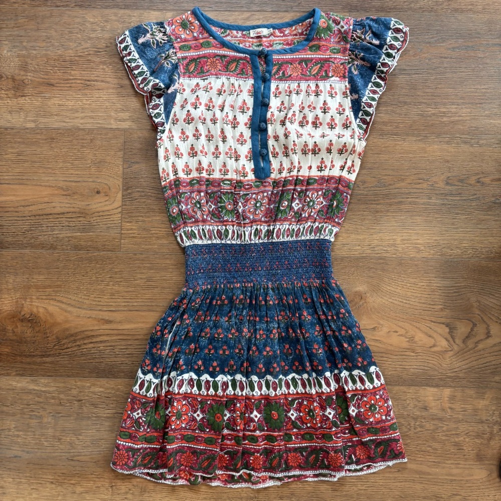 FAHERTY - Bemini Smocked Mini Dress (Small) - Multicolor Floral with Pockets